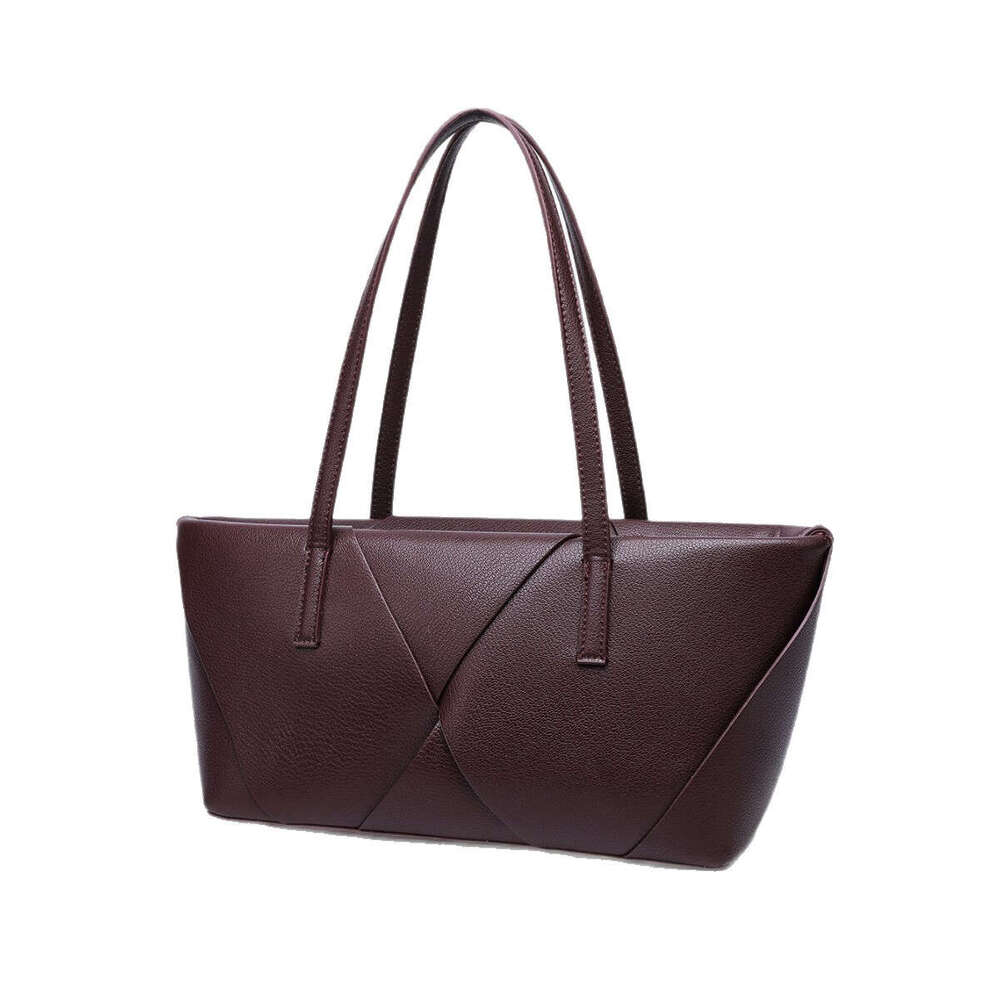 2026 Fall Winter New Splicing Color Block Tote Bag Women Elegant Relaxed Style Large Capacity Commute Shoulder Bag Handbag SENYY