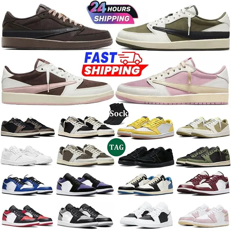 Top Quality Basketball Shoes For Men Women 1 Sneakers Dark Mocha Black White University Blue Bred Patent Lucky Green Light Smoke Grey Outdoor Sports T