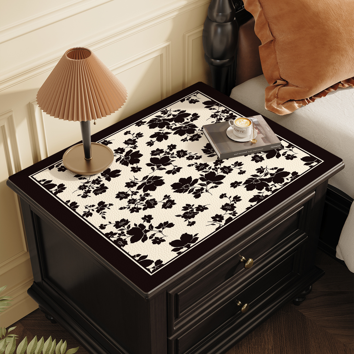 Leather Pad Bedside Counter Top Protective Light Luxury High End Waterproof Oil Proof Dustproof Cover Pad For Refrigerator And Washing Machine