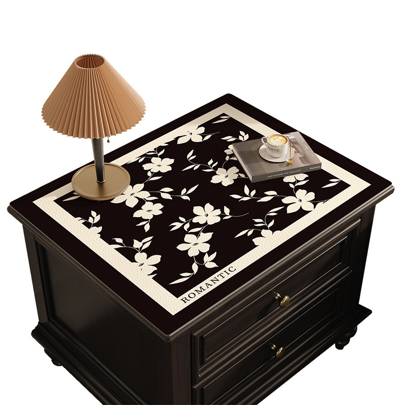 Leather Pad Bedside Counter Top Protective Light Luxury High End Waterproof Oil Proof Dustproof Cover Pad For Refrigerator And Washing Machine