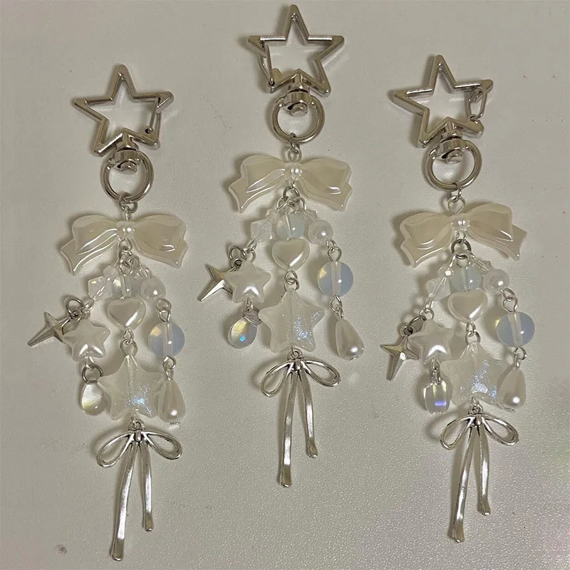 handmade y2k bow star Keychain bag Charms Aesthetic 260408