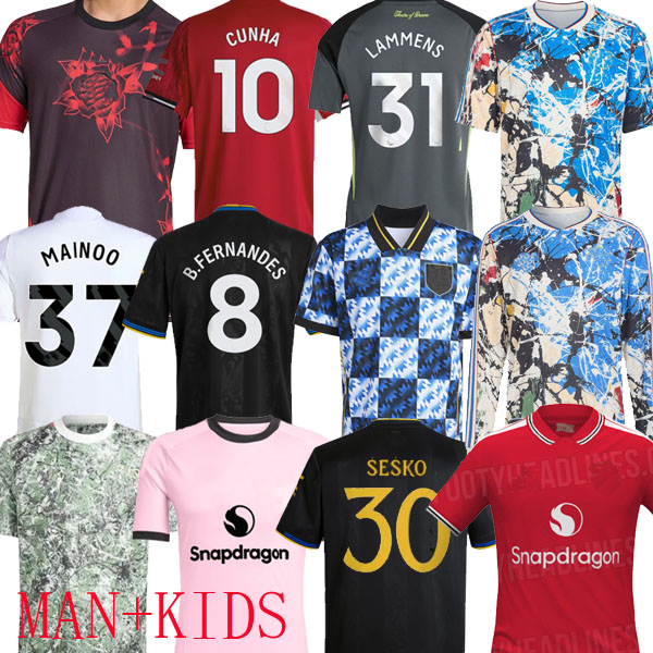 25 26 27 2026 Sesko YORO 4XL Stone Roses Soccer Jerseys CUNHA AWAY LAMMENS George MARTINEZ CASEMIRO UNTED Lunar third 2025 football shirt fans B. FERNANDES MBEUMO DE