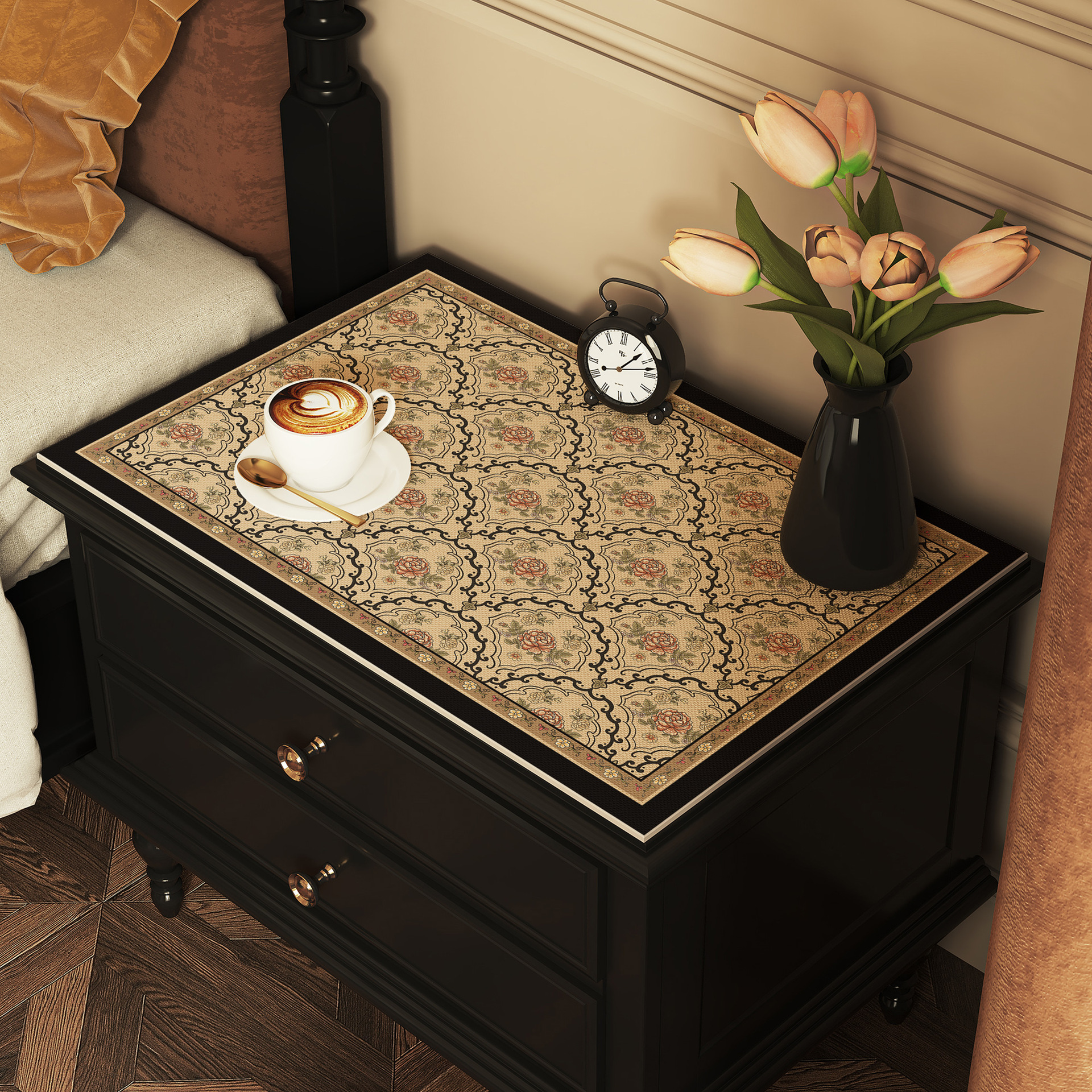 Table Mat Bedroom Nightstand Protective Mat Luxurious High End Waterproof Oil Resistant Wash Free Home Leather Tablecloth