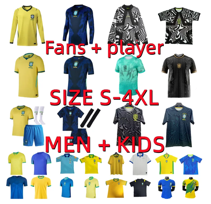 25 26 27 BRAZIL soccer jerseys Player version 2026 2027 CUNHA MARTINELLI ENDRICK NEYMAR RICHARLISON ENDRICK BRUNO CASEMIRO RODRYGO RAPHINHA football shirt men kids