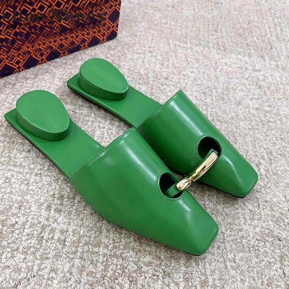 Black Metal ring Slide Sandals | Stylish Open Toe Mule Slippers 2024 dh911125171