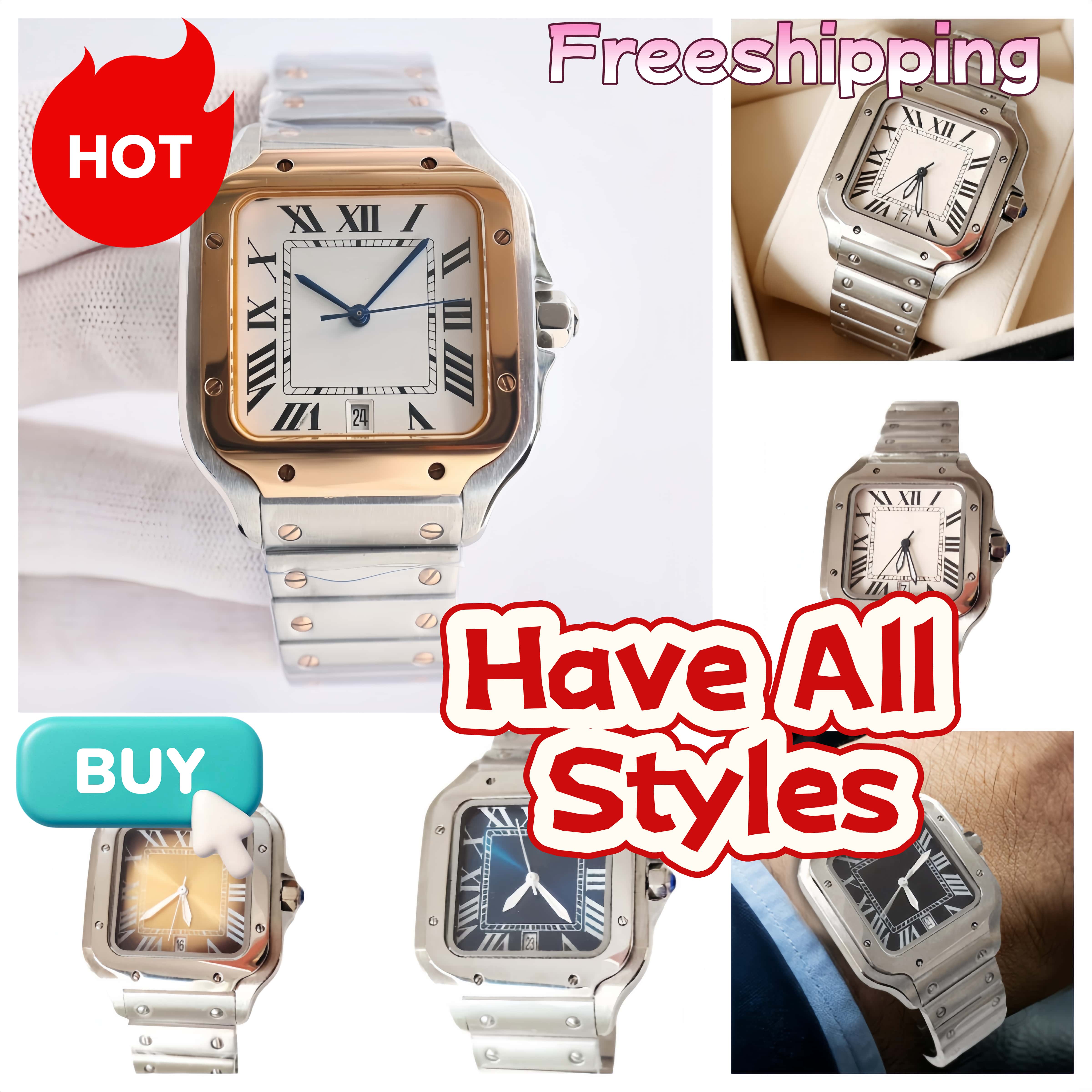 Hot Men's Automatic Mechanical Watch, 40mm Optional Calendar / 35mm No Calendar, Sapphire Glass Waterproof Business Wristwatch