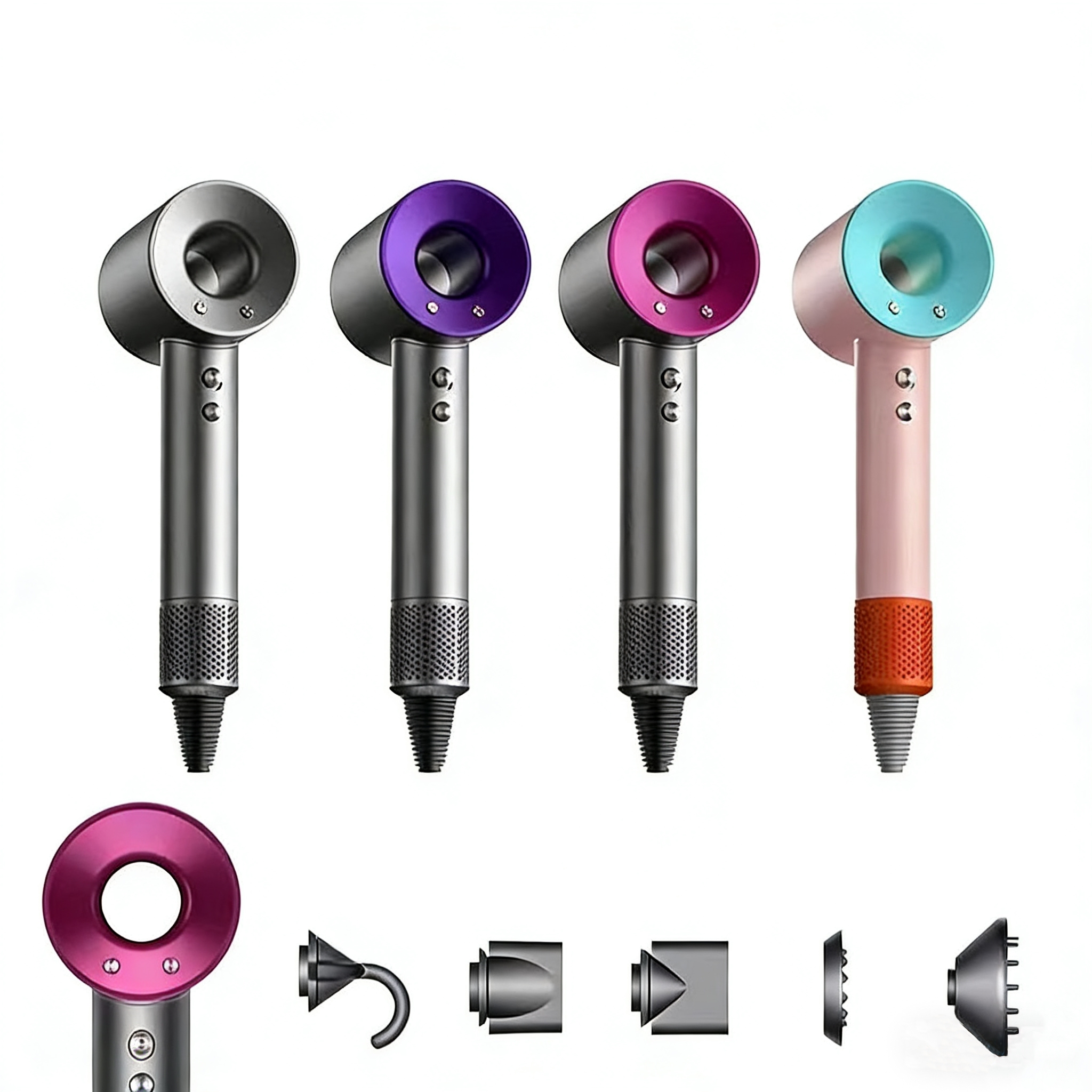 Hair Dryer Professional Dryer Blow Dryer Electric Hair Drier Air Wrap Ceramic Ionic Tourmaline Air Blower Secadora Quick-dry Salon Barber Leafless Powerful Safety