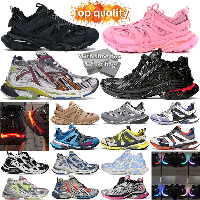 Top Quality Designer dress Casual shoes Track Led Runners Tracks 3 3.0 heel Multicolor Black White Loafers plate-forme Paris Gomma Leather Extraordinary Sneakers
