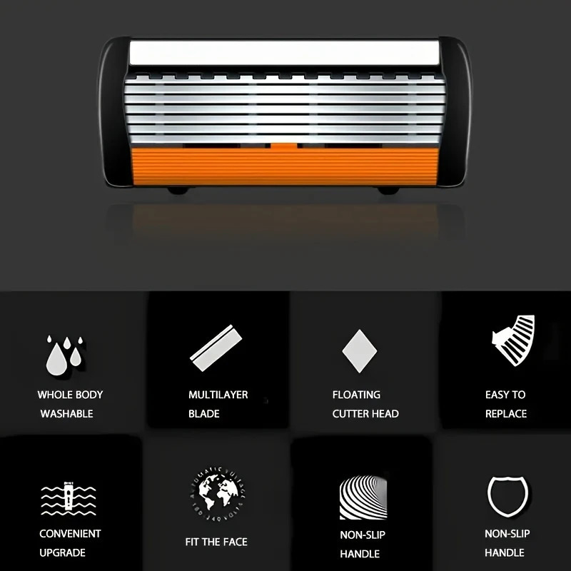 Razor Classic 6 Layer Safety for Mens ShavingWomens Hair Removal Shaving Blades Manual Shaver 260409 - view 6