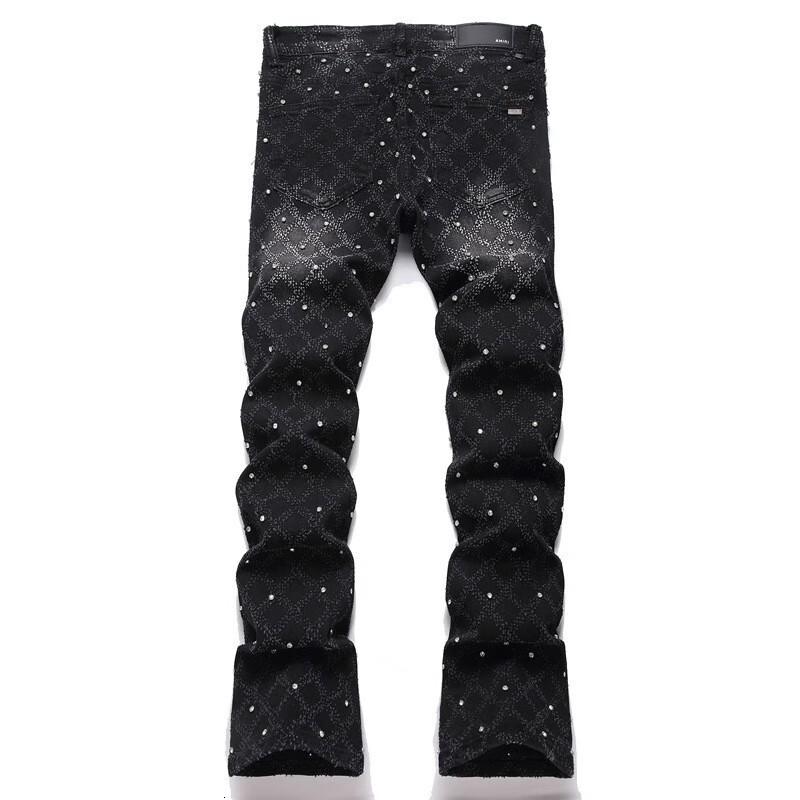 Luxury Brand Designer Clothes American High-End Flared Jeans For Men, Trendy Slim Straight High Street Youth Luxury Casual Long Pants