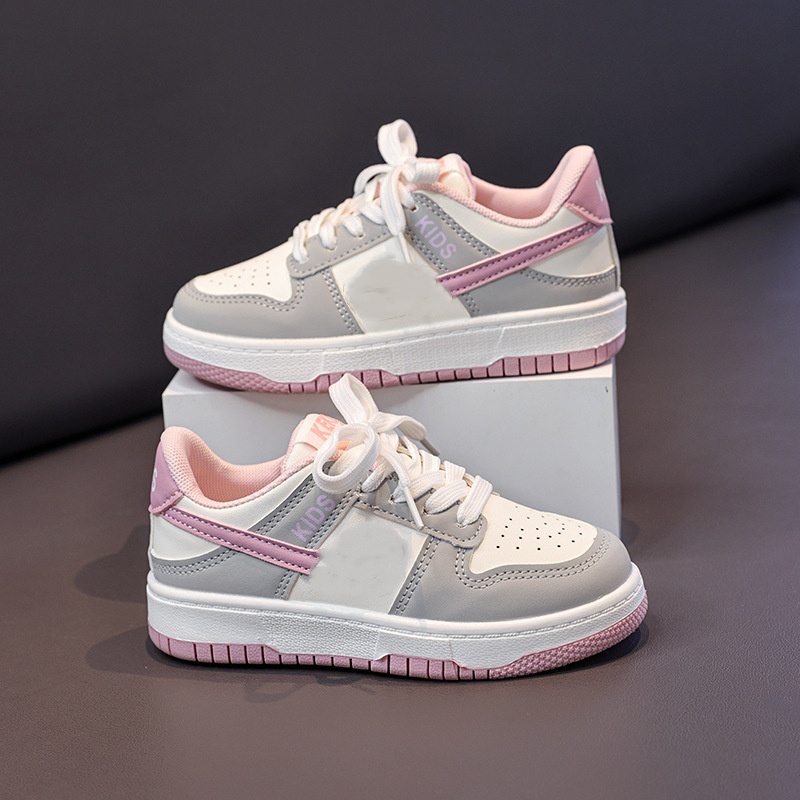 Kids Sneakers Low-Top for Boys Girls Breathable Casual Board Shoes Youth Fashion Streetwear Trainers Anti-Slip School Shoes Play Outdoor Activities Fr