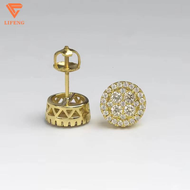 Luxury Jewelry D VVS1 Diamond Moissanite Earrings Halo Stud Push Back 925 Sterling Silver Earrings for Women Girls