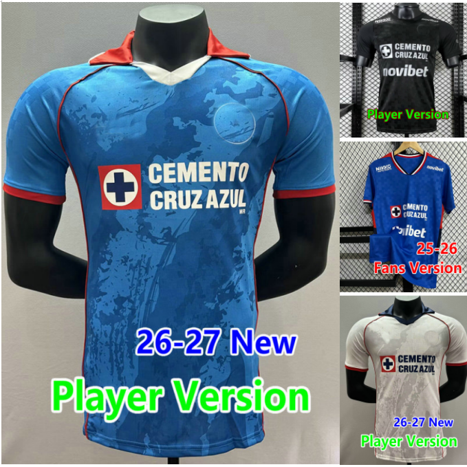 26 27 Cruz Azul soccer jerseys fans player ANTUNA MOISES 2026 2027 GIMENEZ RODRIGUEZ camisetas ESCOBAR RIVERO TABO football shirt Men kids uniform size S-4XL