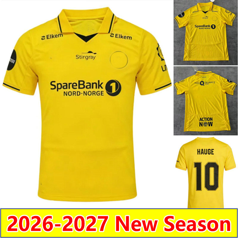 26 27 FK BODO GLIMT Hauge Soccer Jerseys HOGH HAUGE FET 2026 2027 Home Men Fans HELMERSEN Football jersey Shirt Kit men size S-4XL