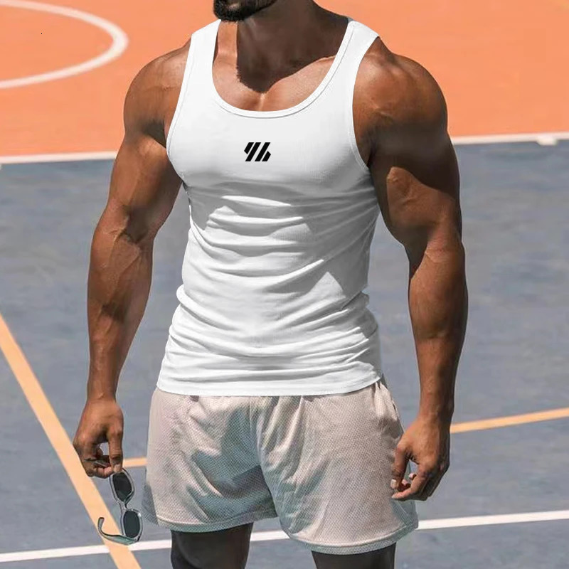 Running Vest Mens Summer Gym Clothing Sports Leisure Milk Silk Tight Sleeveless Shirt Elastic Breathable Slim Fitness Tank Tops 260408