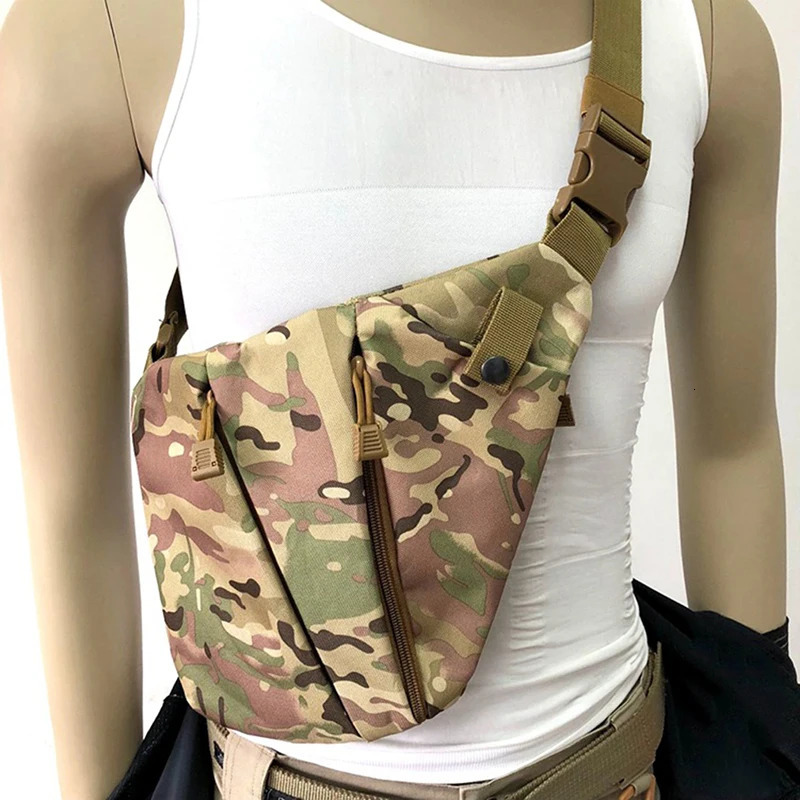 Outdoor Tactical Storage Gun Holster Shoulder Bags Men Anti-theft Chest Bag Nylon Sports Hunting Crossbody Pistol Bag 260407