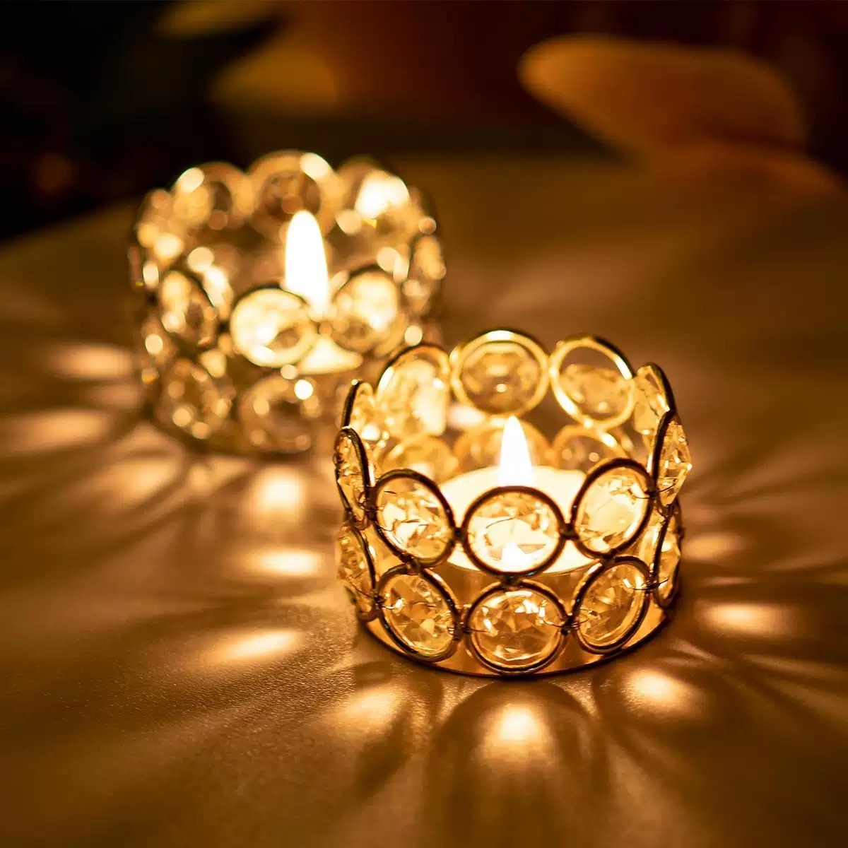 Crystal Tea Light Cup European Style Creative Aromatherapy Candle Holder Wedding Hall Decoration Atmosphere Ornament For Home