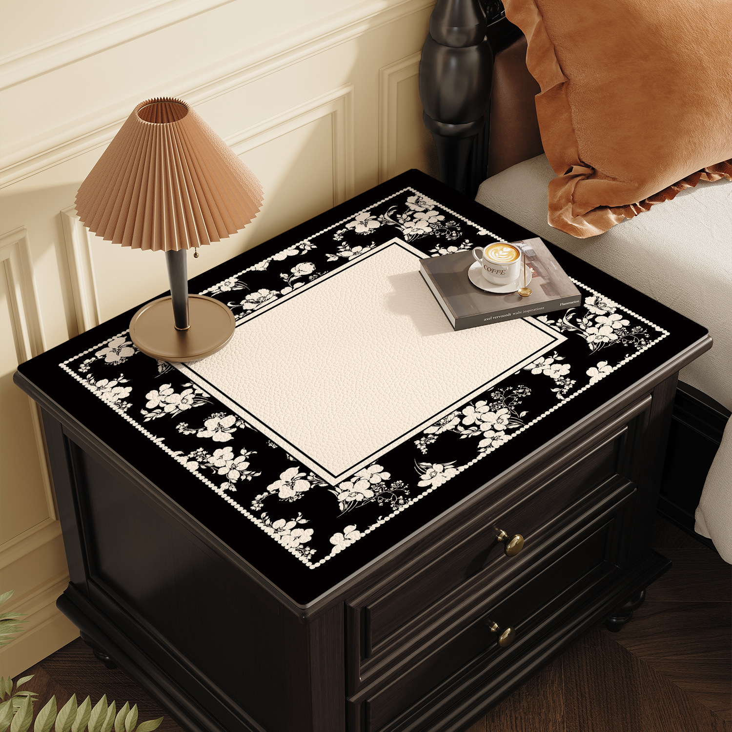 Leather Pad Bedside Counter Top Protective Light Luxury High End Waterproof Oil Proof Dustproof Cover Pad For Refrigerator And Washing Machine