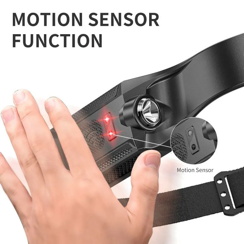 Sensor LED Headlamp USB Rechargeable Head Torch 5mode Lighting Headlight Flashlight Running Light Camping Emergency Lamp 260408 - view 4