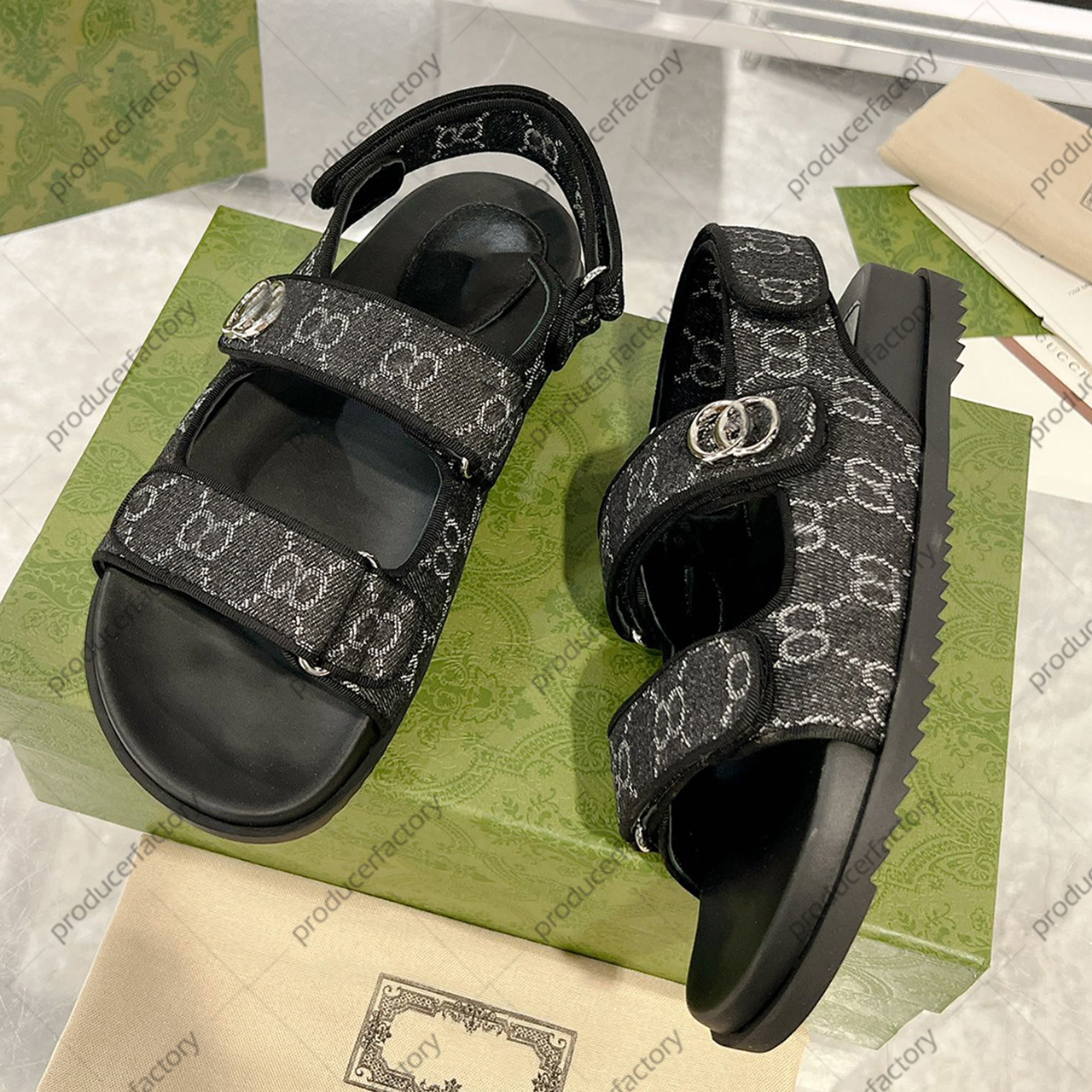 Designers Sandals GG Slides Flat Slippers Fashion beach flip flops shoe women mens classic sandal slide flat Canvas Floral Flowers Summer Pantouflegg sandal women