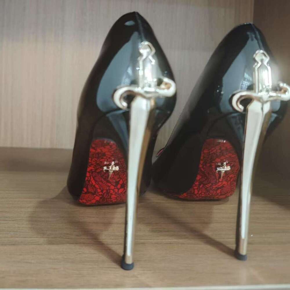 Metal High Thin Heels Comfortable Genuine Printed Red Sole Pointed Toe Women S High End Leather Single Shoes For Women MOJIDASHU