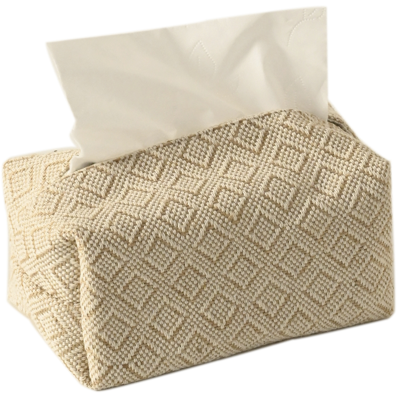 Tissue Box Japanese Style Cotton Linen Simple Ins Style Woven Design Storage Bag Creative Home Living Room Dining Table Decoration