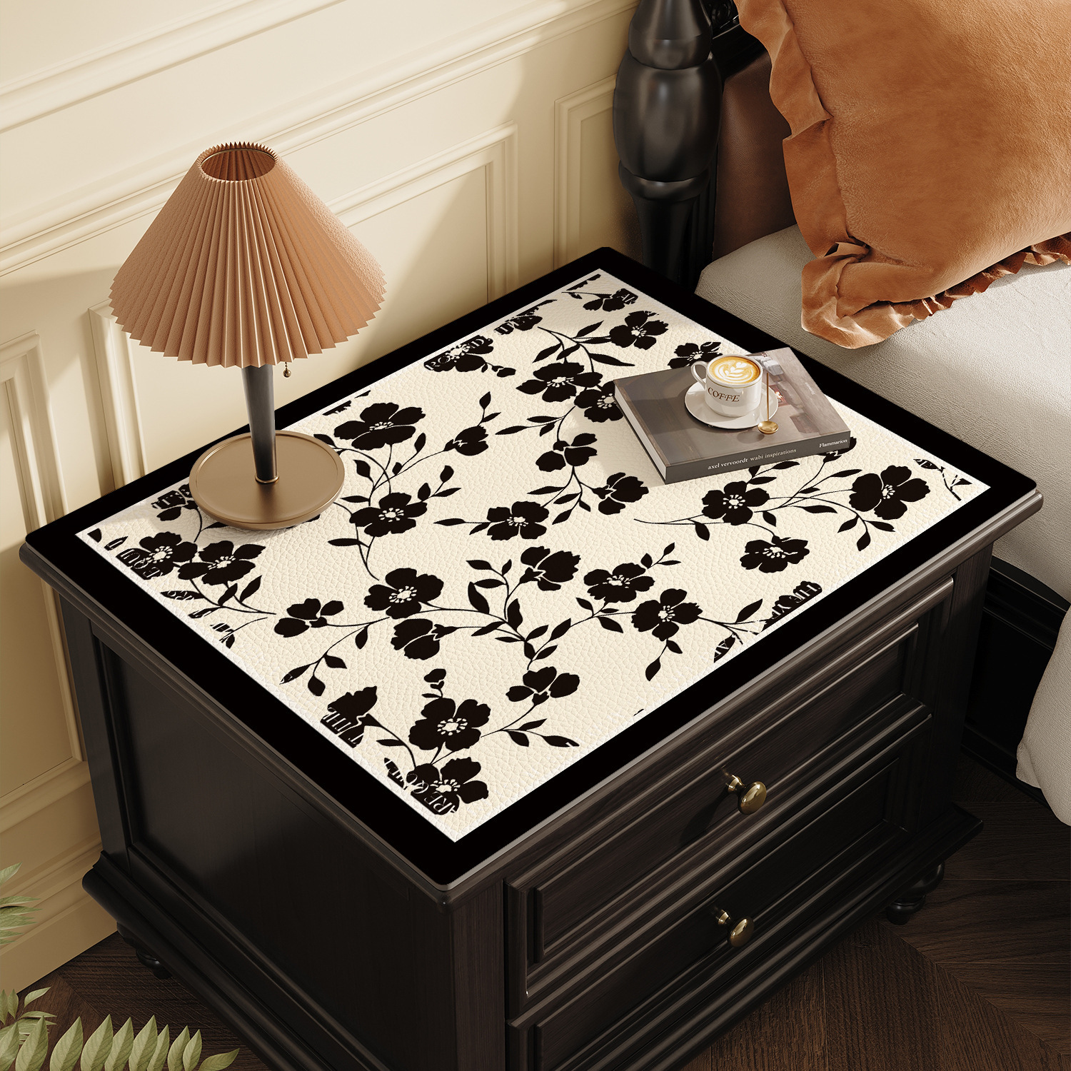 Leather Pad Bedside Counter Top Protective Light Luxury High End Waterproof Oil Proof Dustproof Cover Pad For Refrigerator And Washing Machine