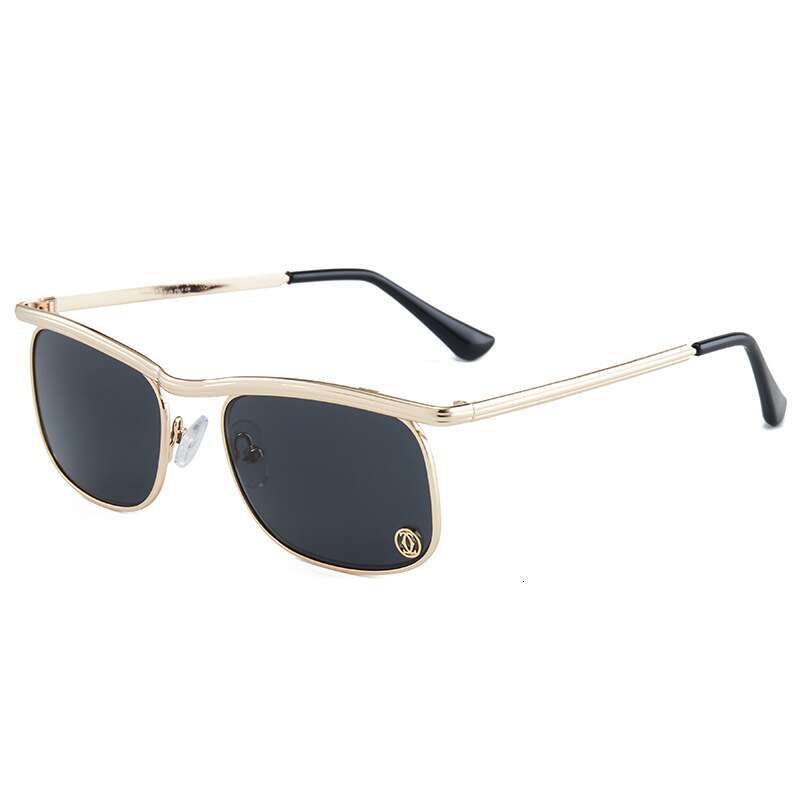 European and American designer UV400 modern unisex metal sunglasses, gradient color glasses, flat lenses with box