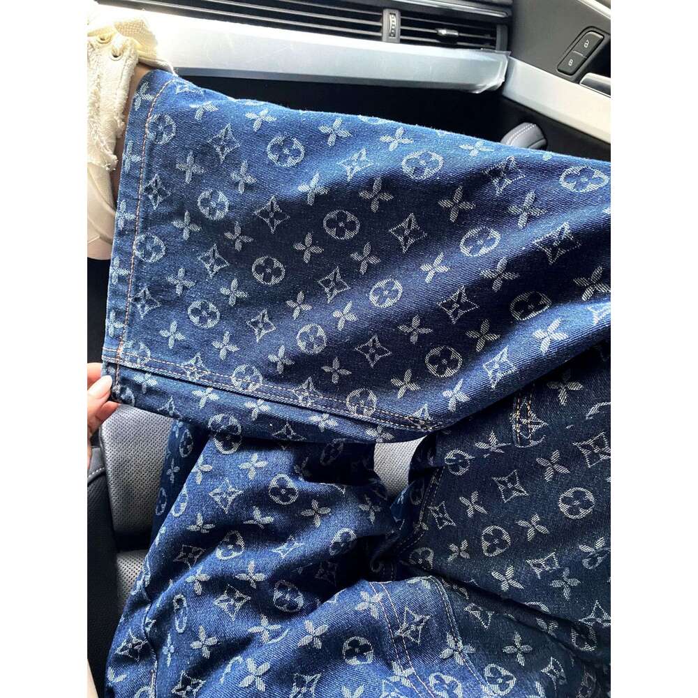 Fashionable Full-Print Jacquard High-Waisted Jeans for Women, 2026 Summer New Trend Versatile Loose Wide-Leg Straight Pants