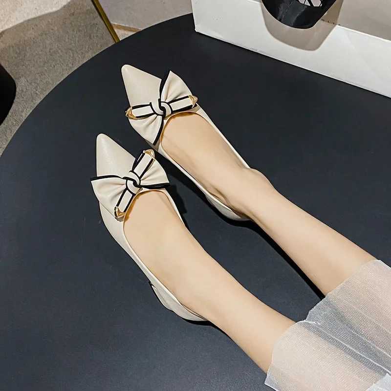 Plus Size Shoes for Women Modern Pumps Spring Summer New Girl Pointed Toe Casual High Heels Shoes Bowknot Wedding Shoes L260409