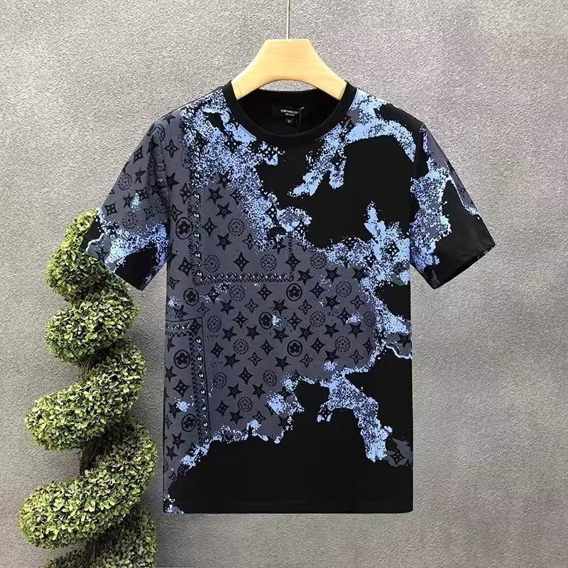 Luxury Brand Designer Clothes 2025 New Summer Short Sleeve T-Shirt Men's Slim Fit Crew Neck Top Trendy Casual Student Korean Style Fashion Men 