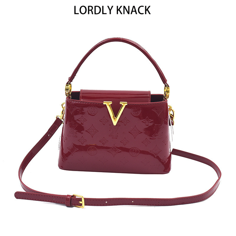 LORDLY KNACK Large Capacity Patent Leather Handbag, Women's Vegan Leather Top Handle Bag with Detachable Strap, Spacious Work & Shopping Tote