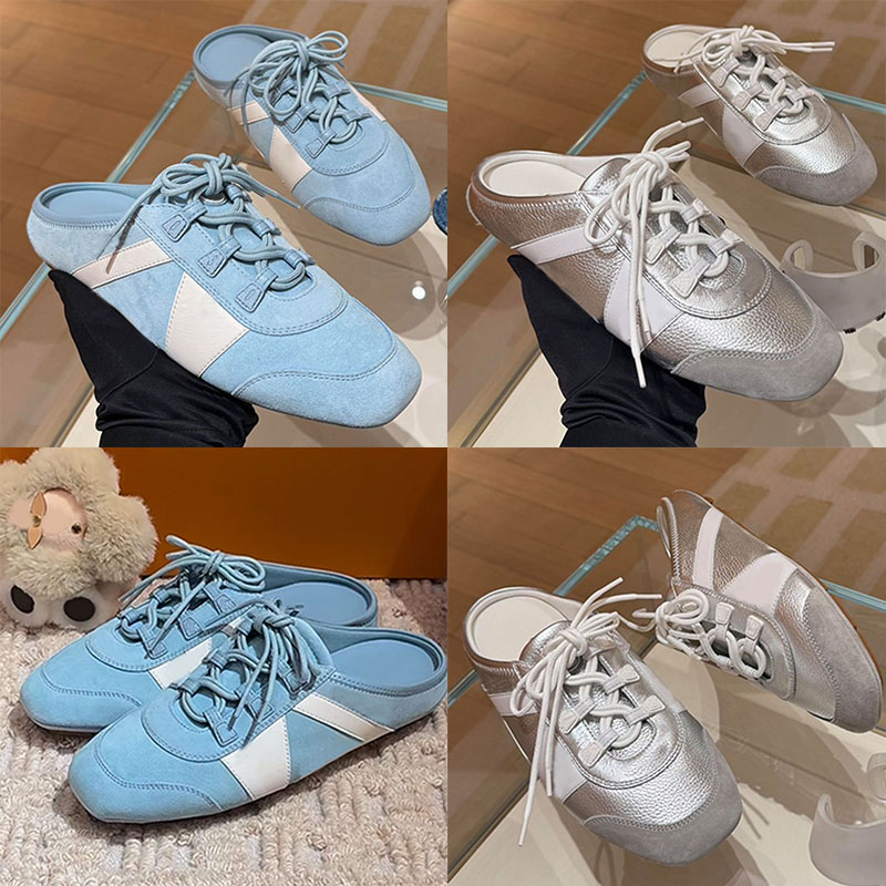 Women New Arrivals 1AK5B Open Back Sneakerina made of sweatshirt fleece open back sneaker ballerina suede calf leather casual look shoes