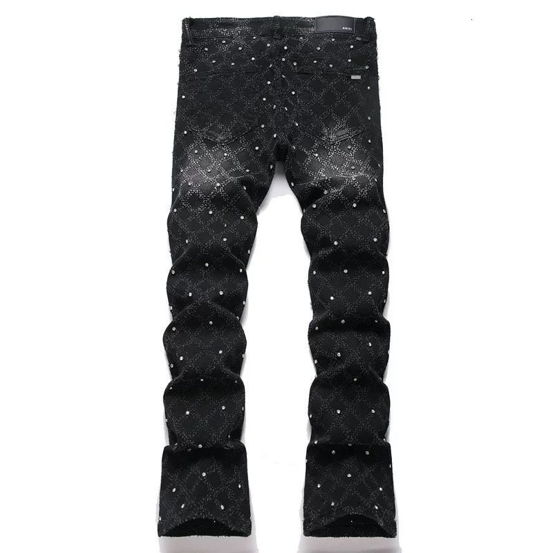 Luxury Brand Designer Clothes American High-End Flared Jeans For Men, Trendy Slim Straight High Street Youth Luxury Casual Long Pants