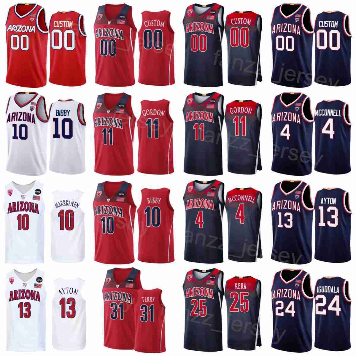 Arizona Wildcats College 13 Deandre Ayton Jersey Basketball 11 Aaron Gordon 4 TJ McConnell 24 Andre Iguodala 10 Lauri Markkanen 32 Sean Elliot Univers