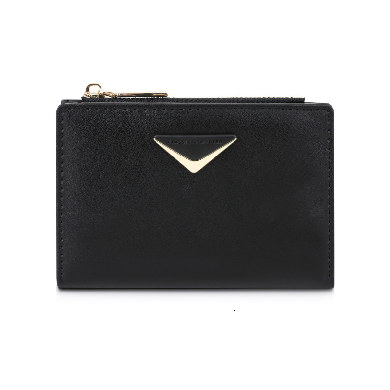 Genuine Leather Zip-Around Short Wallet - Premium Smooth Leather Handbag, Luxury Multi-slot Card Holder