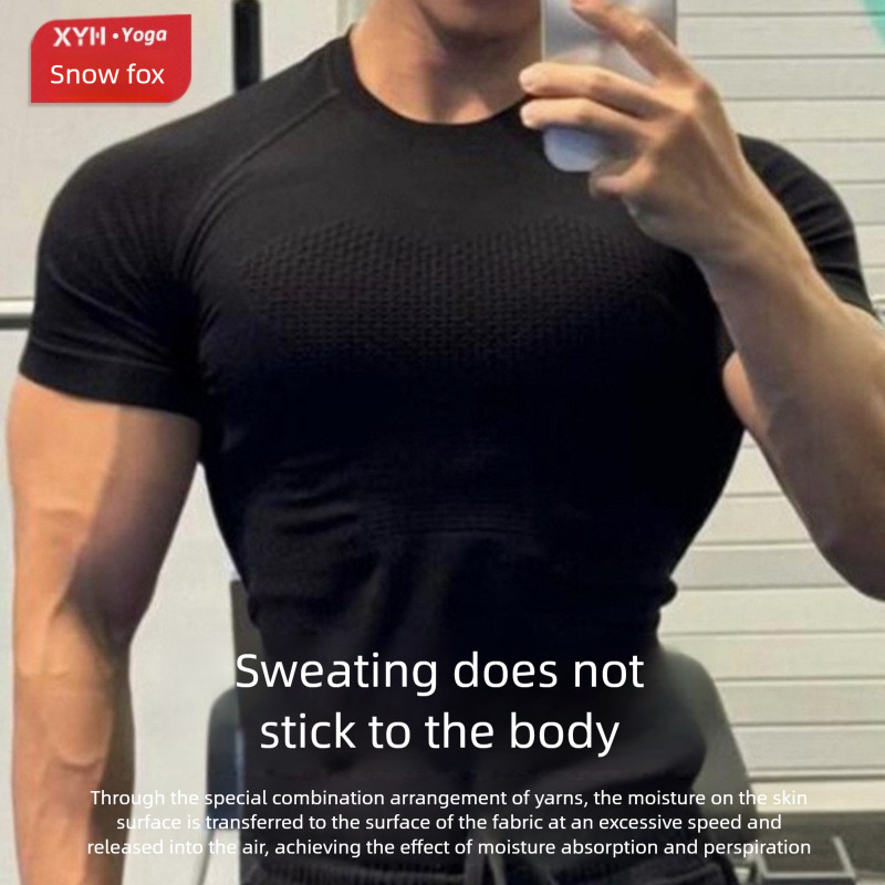 2026 New Designer Men's Professional Fitness Short Sleeved Sports T-shirt Suitable For Summer Running Training, Quick Drying, Tight Fitting Outdo