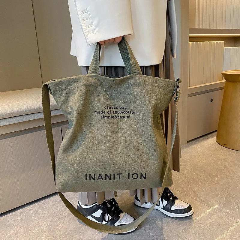 Japanese canvas mens and womens messenger bags washed canvas thickened handbags large-capacity trendy urban literature and a 260313