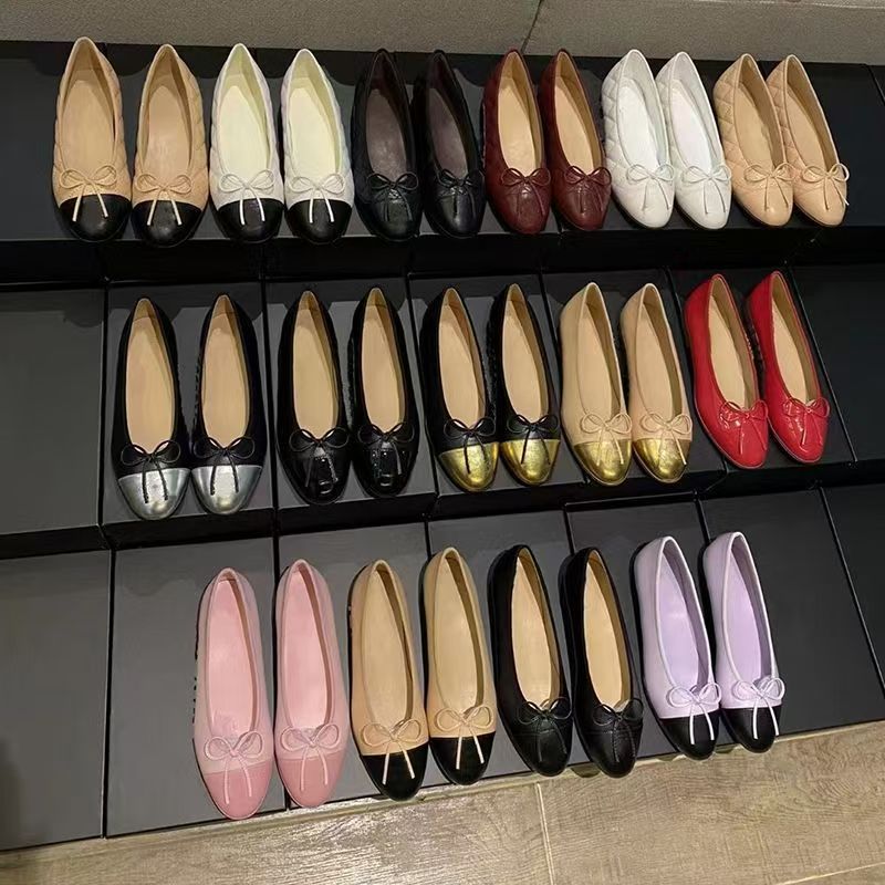 2026 Ballet Paris Designer Professional Dance Shoes Satin ballerinas Bowknot Round toe Shallow Mouth Single Shoe Mary Jane comfortable flat sandals women Loafers H