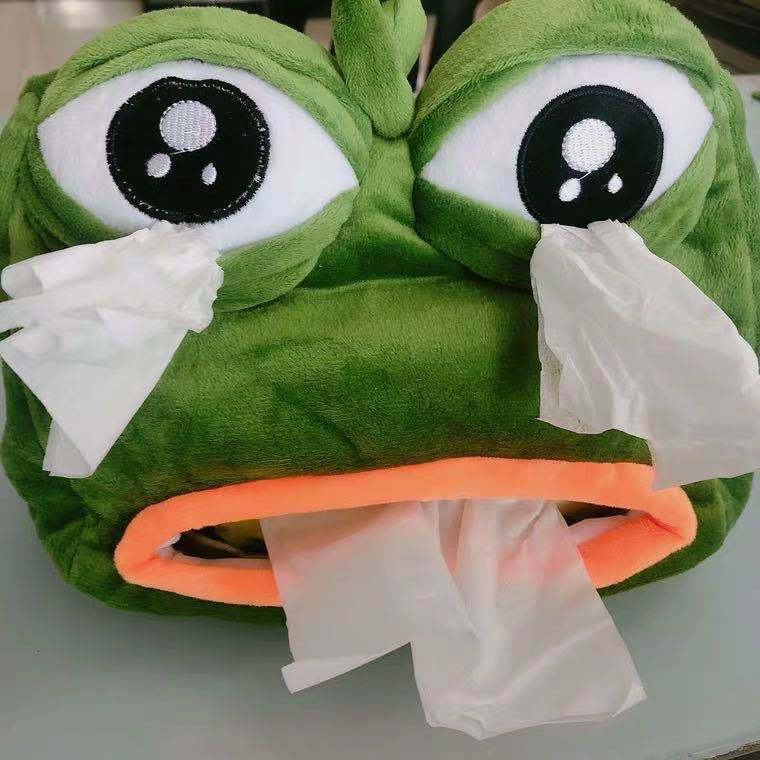 Energetic And Full Of Life Officially Licensed Sad Cover Silly Lonely Frog Tissue Box Pepe