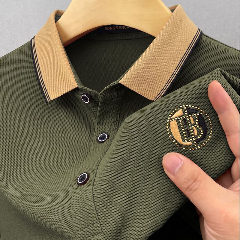2026 New Designer Luxury Brand Summer New Breathable Casual Men's Short Sleeved T-shirt Embroidered Lapel Polo Shirt Large Size Versatile Men