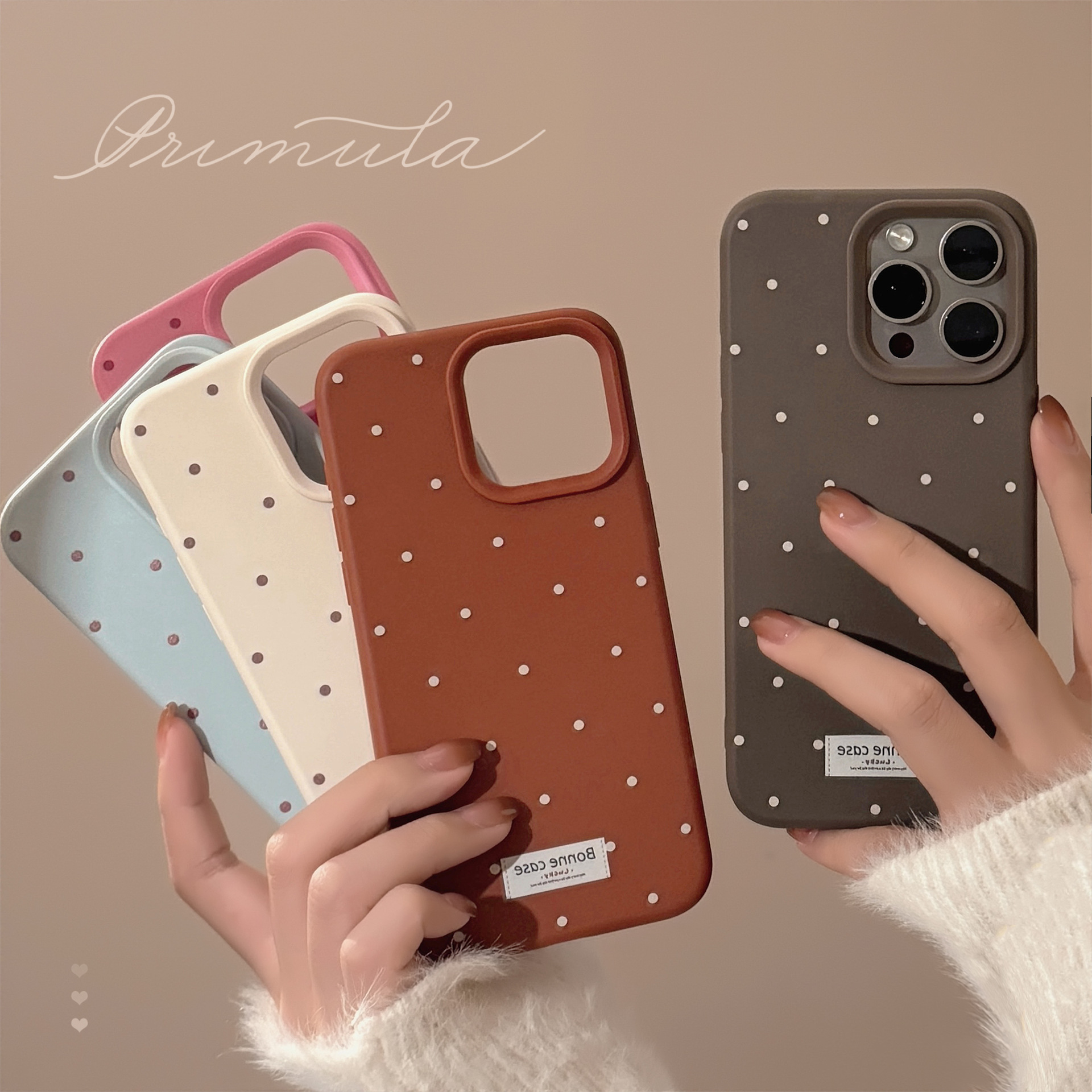 Polka Dot Minimalist Phone Case for iPhone 17 Pro Max, Ins Style Soft Cover for 15 16