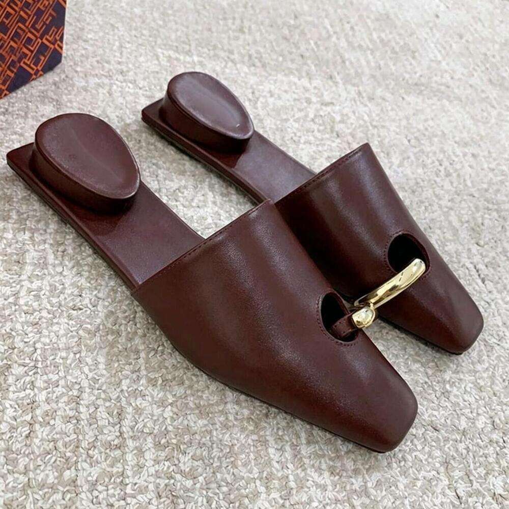 Black Metal ring Slide Sandals | Stylish Open Toe Mule Slippers 2024 dh911125171