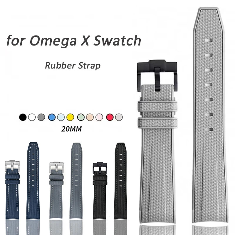 Watch Band for X Joint Moon Strap 300 Men Women 20mm Rubber Silicone Curved End Wrist Bracelet 260318