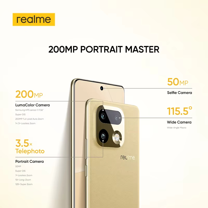Realme 16 Pro Plus Smartphone NFC Snapdragon 7 Gen 4 Chipset 7000mAh Battery 200MP Camera 6.8" 144Hz