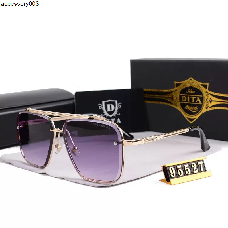 Sunglasses Oversized designer sunglasses mens women High Grade Square frame Trimmed Metal Sunglasses Mach Six Big Oval Goggle Driving Beach sun glasses