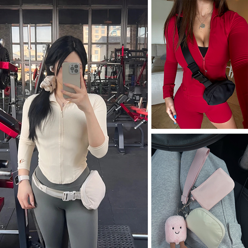 Quality portable wais bag keychain pouches 19 colors over 30 types of sports running waist bags crossbody high quality new designer bags travel Luluism Lemonal bag