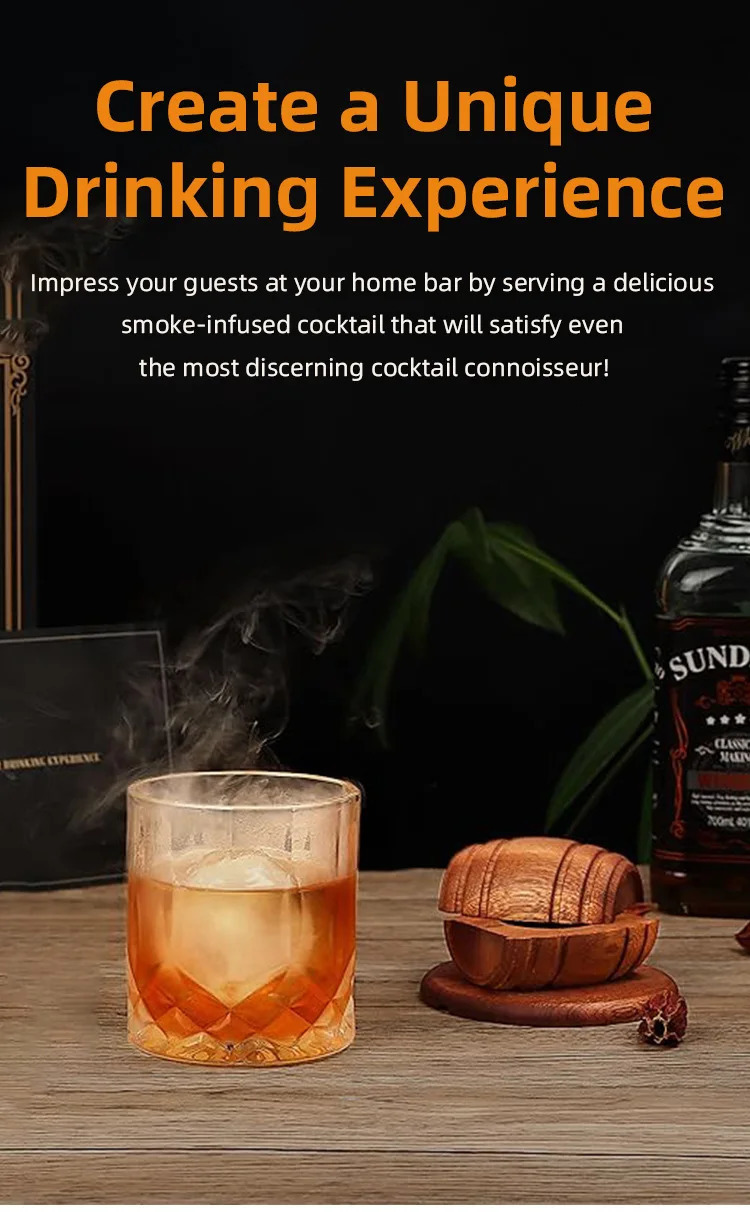 Flavors Whiskey Smoker Kit Classic Cocktail Infuser Set with Wood Chips for Bourbon Gifts Birthday Present y260408