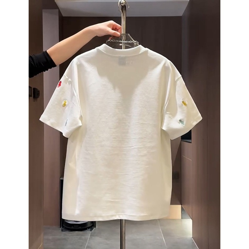 Luxury Brand Designer Clothes Trendy Brand Personalized Embroidered T-Shirt Short Sleeve Men's Summer New Casual Slim Fit Half Round Neck Pullove