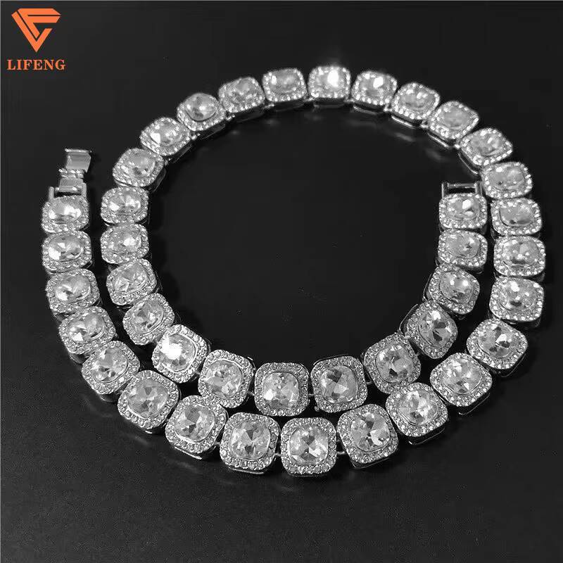 GRA Certificate D Vvs Moissanite Tennis Chain Diamond Round Edged Hip-hop Necklace Iced Out Jewelry Tennis Chain Necklaces